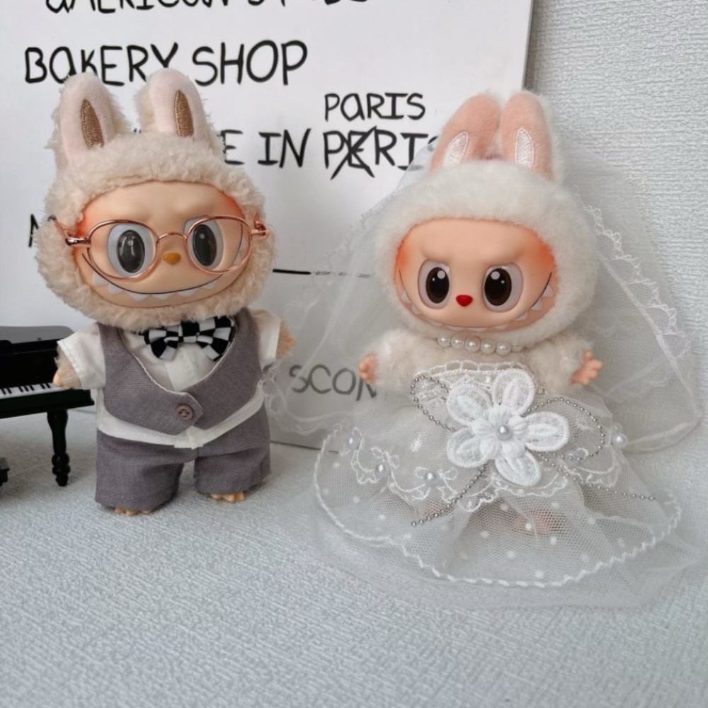 Cute Bunny Couple Dolls in Wedding Attire